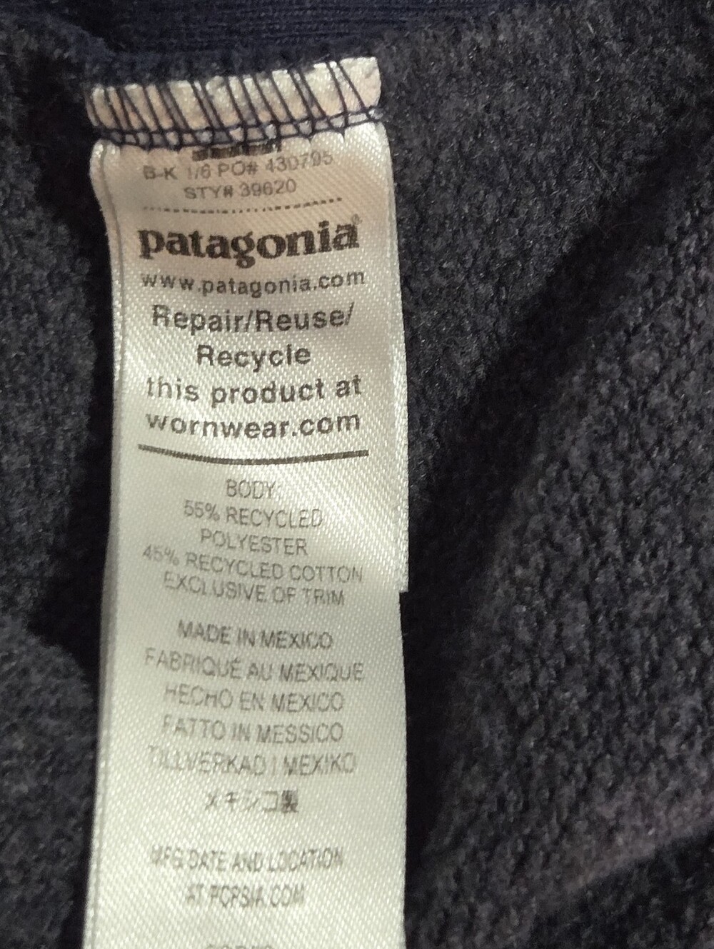 Patagonia Mens Navy Blue Line Logo Ridge Stripe Uprisal Hoodie Sweatshirt Small - Picture 9 of 11